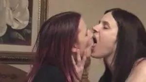 Long Tounged Lesbian Deep Passionate Kissing